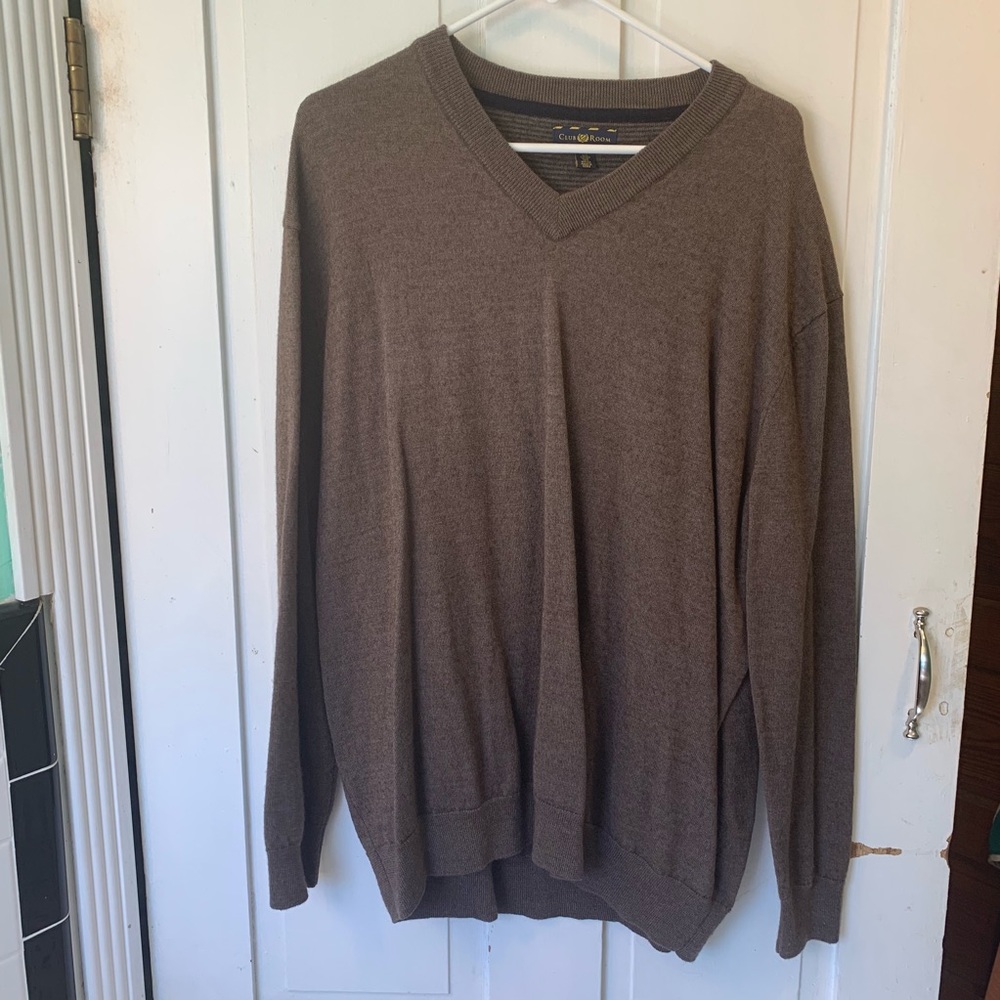 2XLT Brown Club Room Sweater